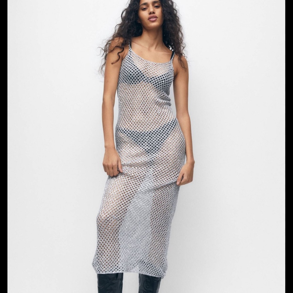 Pull and bear fishnet sequin dress